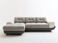 Divano angolare - Tessuto - 286 x 170 x 84 cm - Grigio chiaro-Grigio scuro-Bianco - Stile contemporaneo