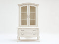 Librerie-Legno-Vetro-108x46x198 cm-Avorio-Stile barocco