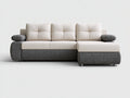 Divano angolare - Tessuto - 276 x 164 x 86 cm - Crema-Grigio scuro - Stile moderno