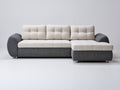 Divano angolare - Tessuto - 282 x 166 x 86 cm - Crema-Grigio scuro - Stile moderno