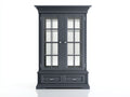 Librerie-Legno-Vetro-106x44x196 cm-Grigio piombo-Stile neoclassico