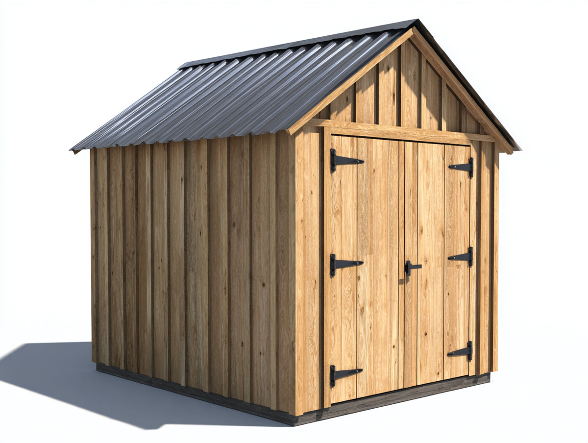 Casetta da giardino - Legno-Metallo - 180x120x210 cm - Marrone naturale-Grigio antracite - Stile rustico