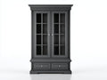 Librerie-Legno-Vetro-108x45x198 cm-Grigio antracite-Stile neoclassico