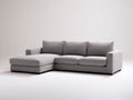 Divano angolare - Tessuto - 280 x 168 x 82 cm - Grigio chiaro - Stile moderno