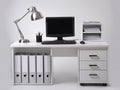 Scrivania - pannello ligneo - 140x60x75 cm - bianco - stile moderno