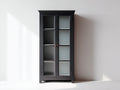 Librerie-Legno-Vetro-90x40x185 cm-Nero carbone-Stile classico
