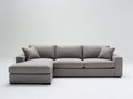 Divano angolare - Tessuto - 284 x 170 x 84 cm - Grigio tortora - Stile contemporaneo