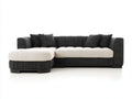 Divano angolare - Tessuto - 285 x 175 x 78 cm - Antracite-Crema - Stile moderno