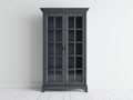 Librerie-Legno-Vetro-96x41x188 cm-Grigio grafite-Stile classico