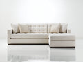 Divano angolare - Tessuto - 272 x 166 x 83 cm - Crema-Marrone scuro - Stile contemporaneo