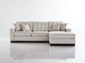 Divano angolare - Tessuto - 268 x 164 x 84 cm - Beige chiaro-Marrone scuro - Stile contemporaneo