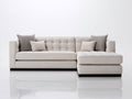 Divano angolare - Tessuto - 270 x 165 x 84 cm - Beige chiaro-Nero - Stile moderno