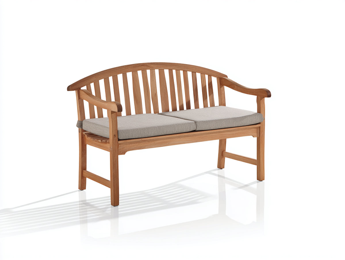 Panche da giardino-Legno-Tessuto-120x60x90 cm-Marrone naturale-Beige-Stile classico con braccioli