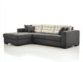 Divano angolare - Tessuto - 255 x 165 x 88 cm - Antracite-Crema - Moderno