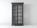 Librerie-Legno-Vetro-100x42x190 cm-Grigio antracite-Stile classico contemporaneo