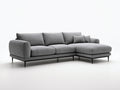 Divano angolare - Tessuto - 285 x 175 x 84 cm - Grigio - Stile moderno